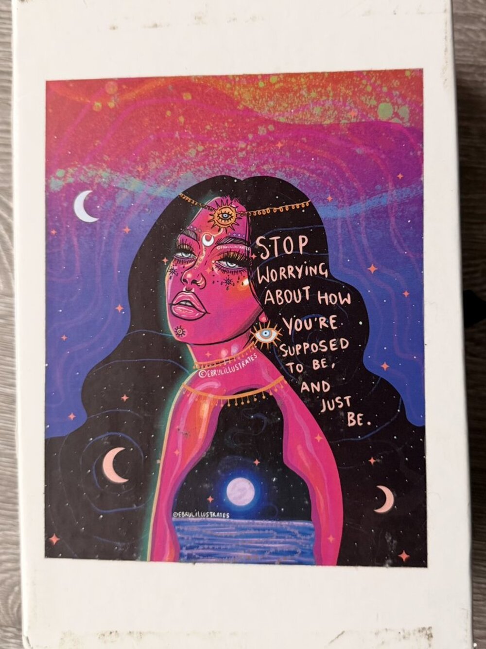 "Stop Worrying" by artist Ebrul Ahmed (@ebrulillustrates) 450 Piece Jiggy Puzzle